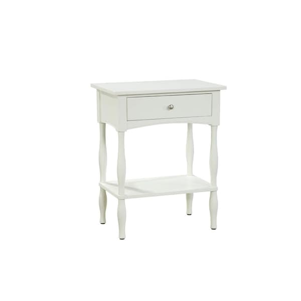 Alaterre Furniture Shaker Cottage End Table, Ivory ASCA01IV - main